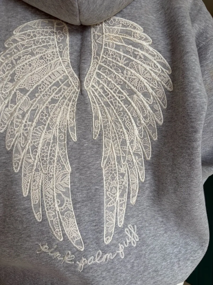 Pink Palm Puff Hoodie - Image 3