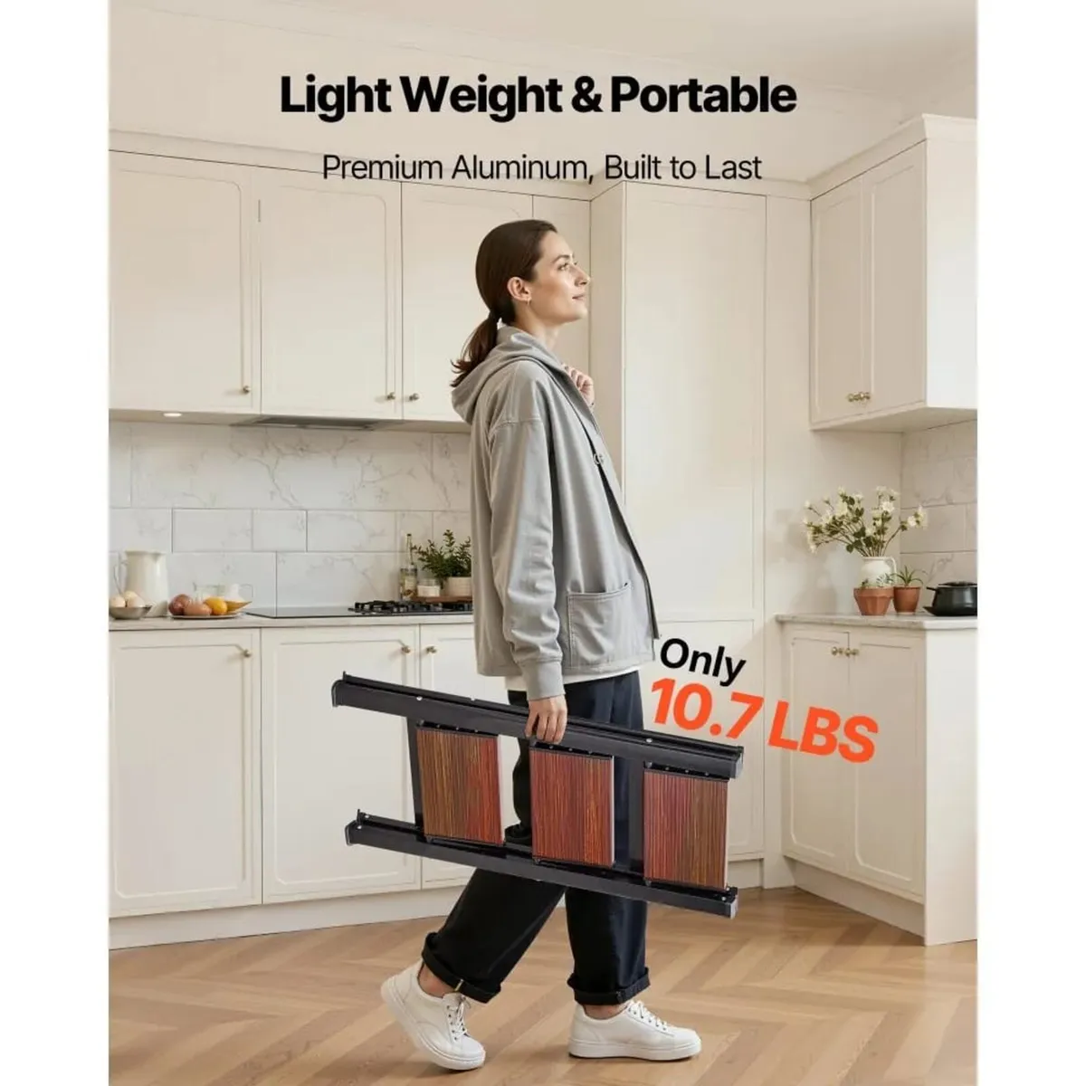 3 Step Ladder, Folding Step Stool with Wide Anti-S - Image 4