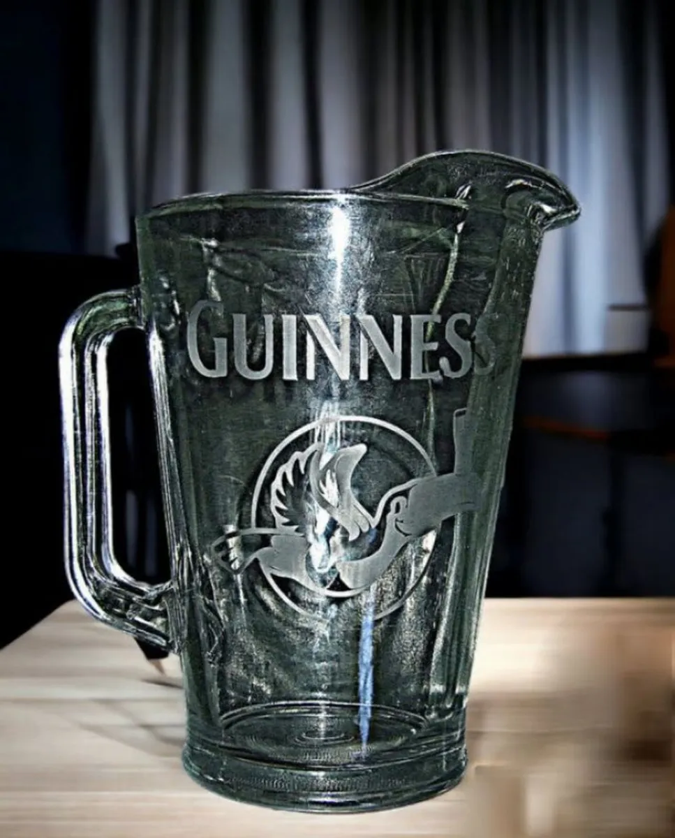 Large Vintage Guinness Glass Pub Jug/Pitcher - Image 2