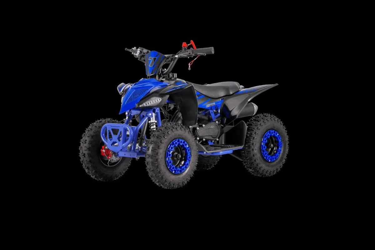 Mini KLF 50cc Kids Petrol Quad – Blue - Image 2