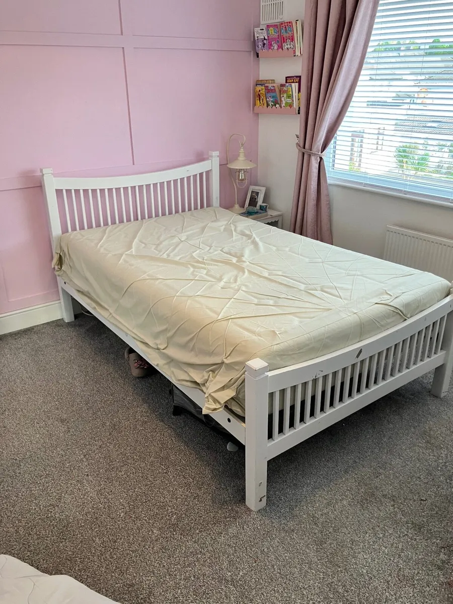 Small Double (4ft wide) Bed and mattress - Image 1