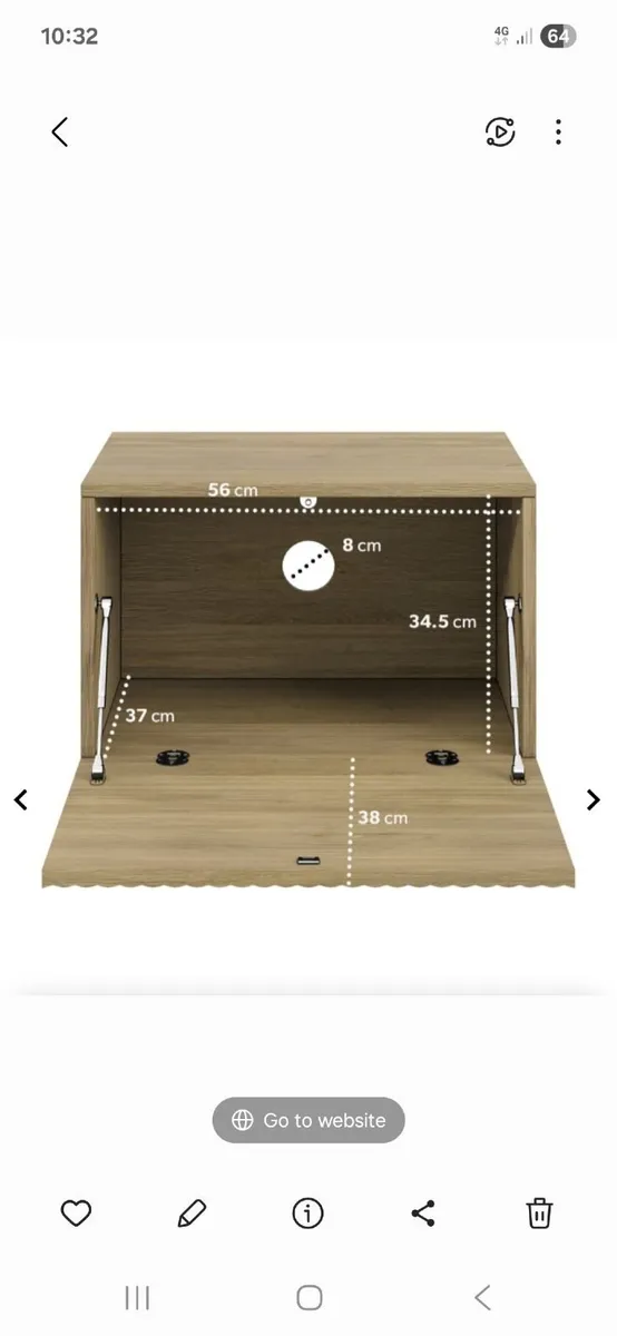 Oak Ribbed Wall Mounted or Floor Storage Unit - Image 2