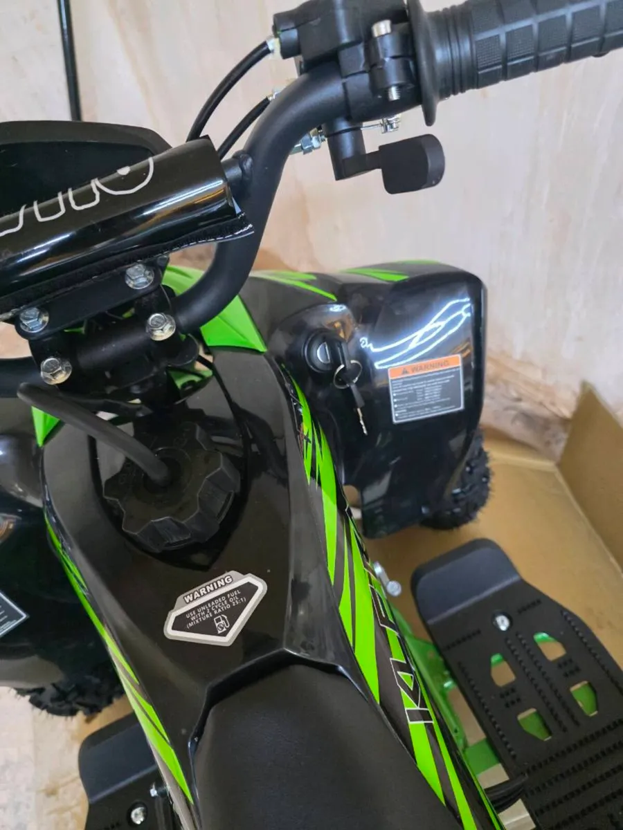 Mini KLF 50cc Kids Petrol Quad – Green - Image 2