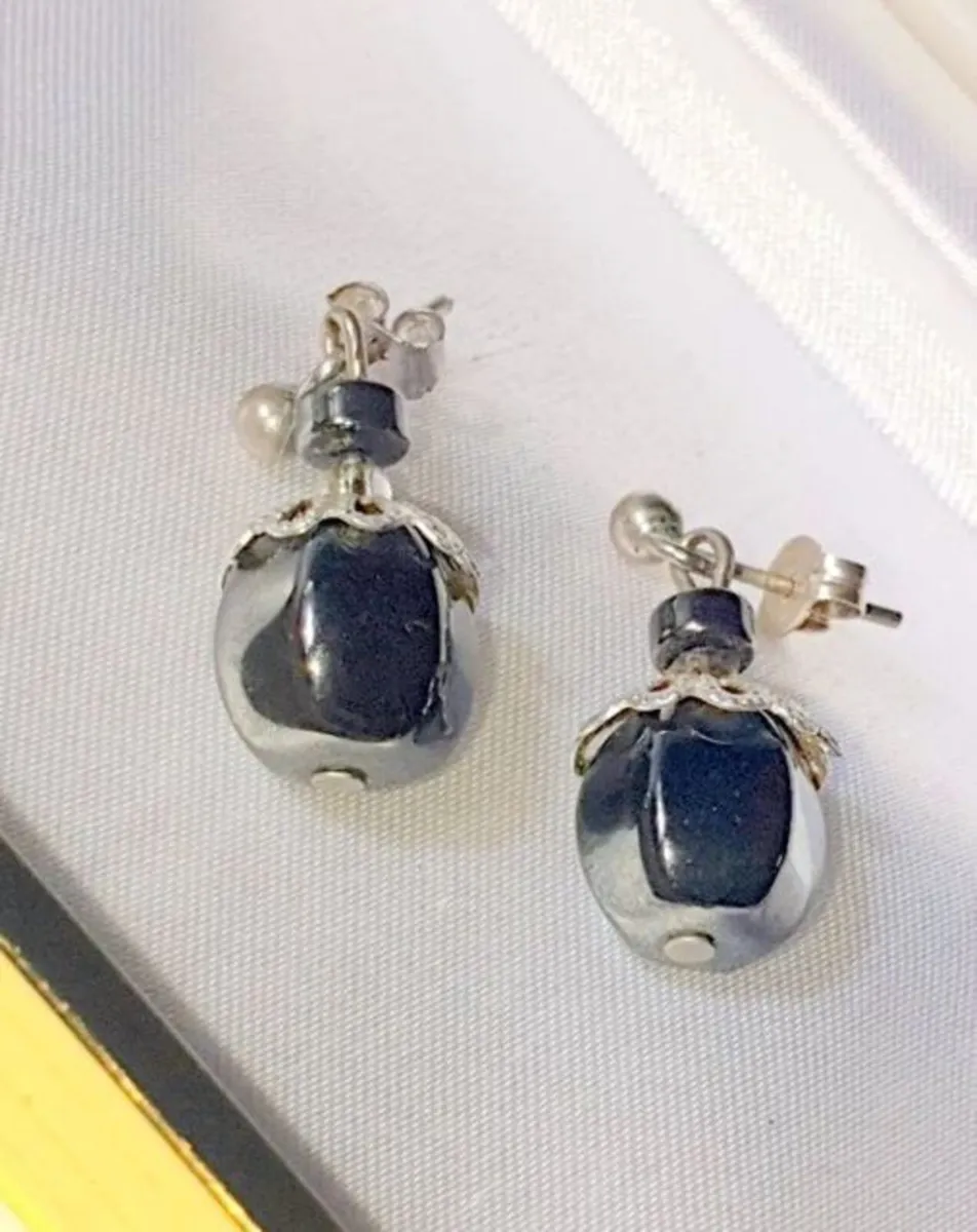 Vintage Hallmarked Silver Silver Drop Earrings - Image 1