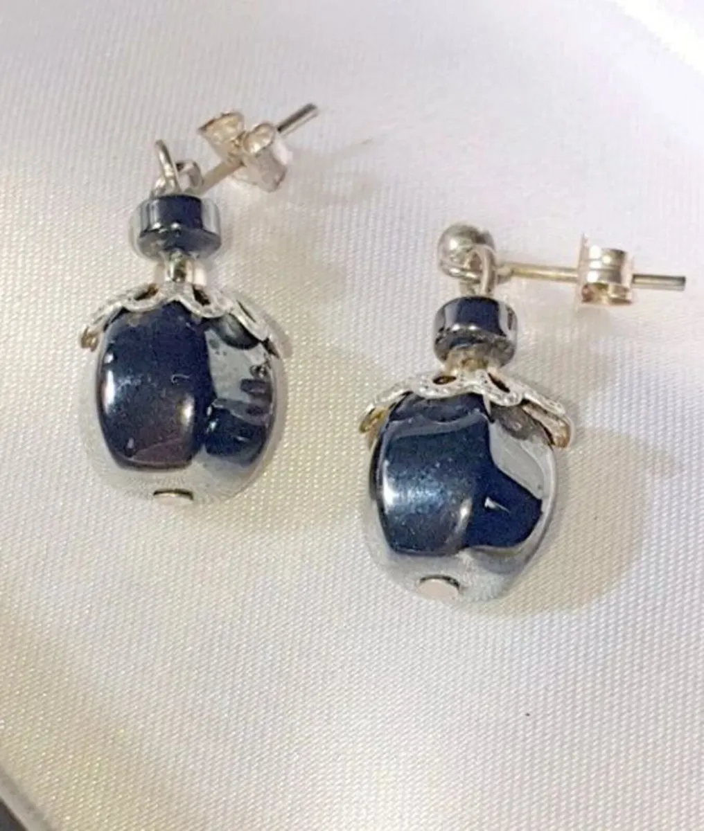 Vintage Hallmarked Silver Silver Drop Earrings - Image 2