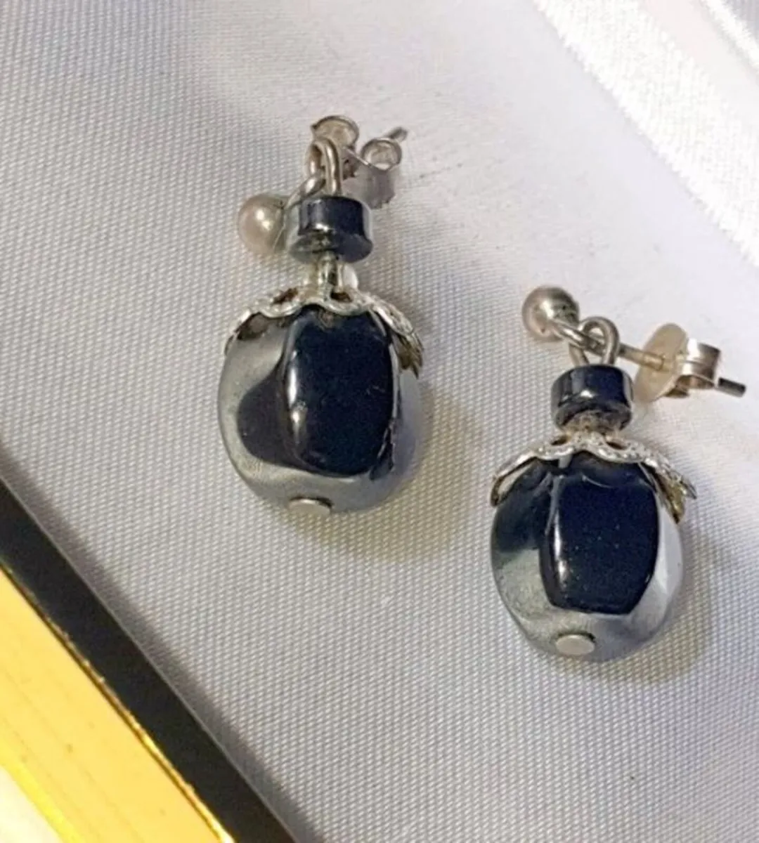 Vintage Hallmarked Silver Silver Drop Earrings - Image 3