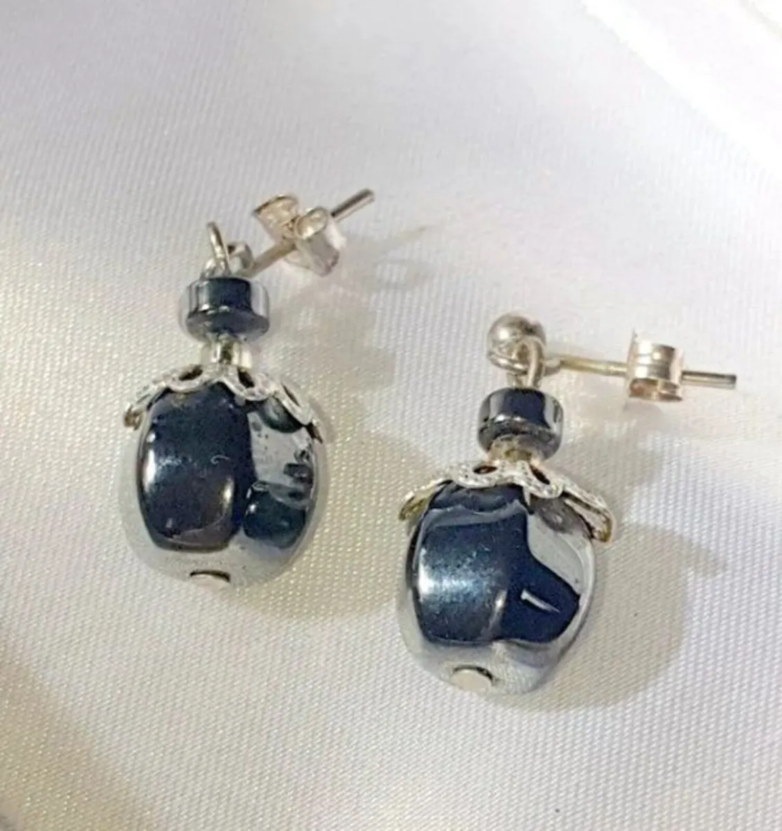 Vintage Hallmarked Silver Silver Drop Earrings - Image 4