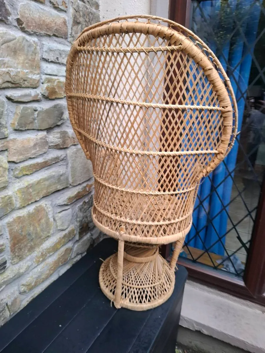 Large kid 90cm wicker armchair - Image 2