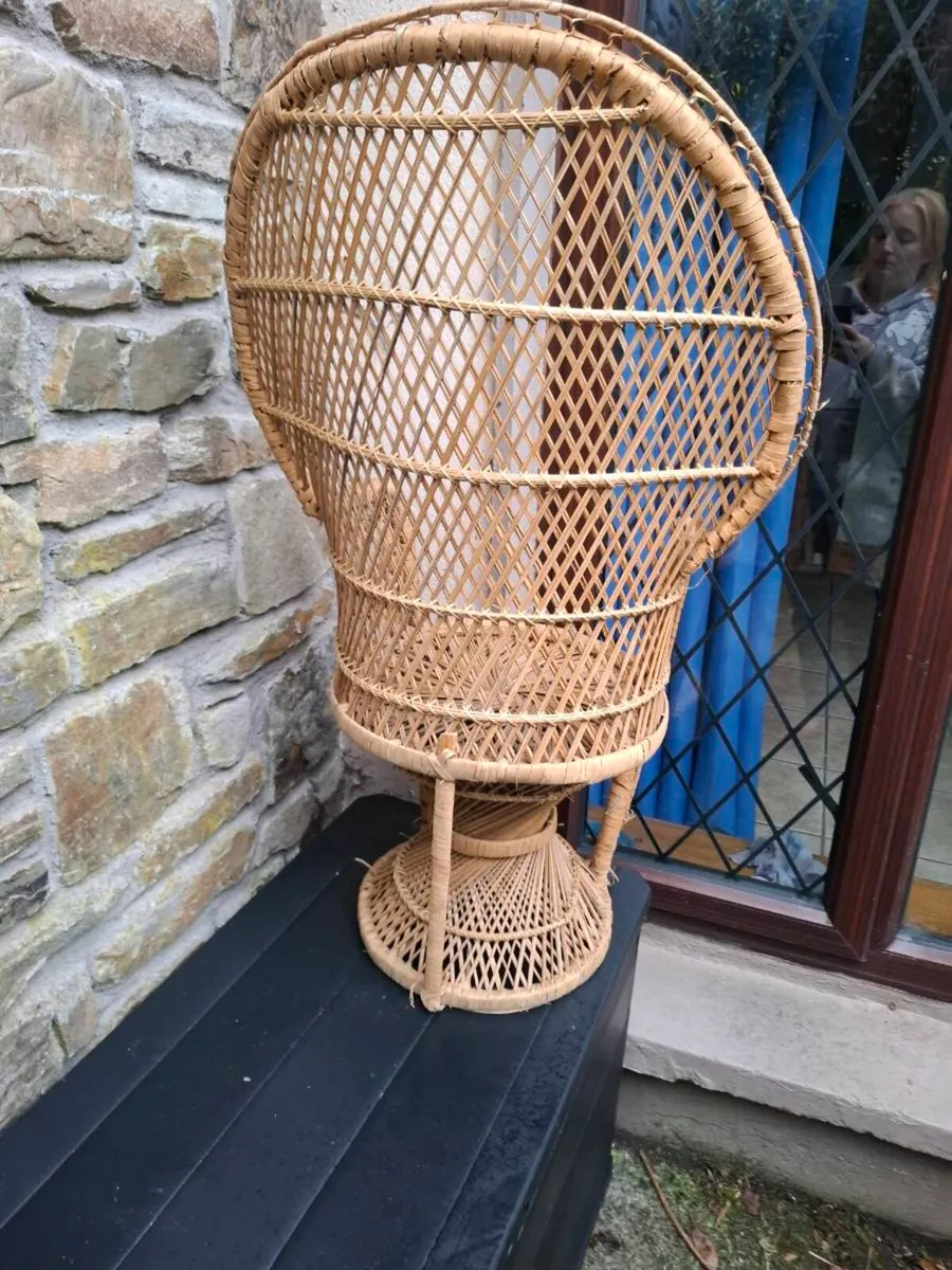 Large kid 90cm wicker armchair - Image 3
