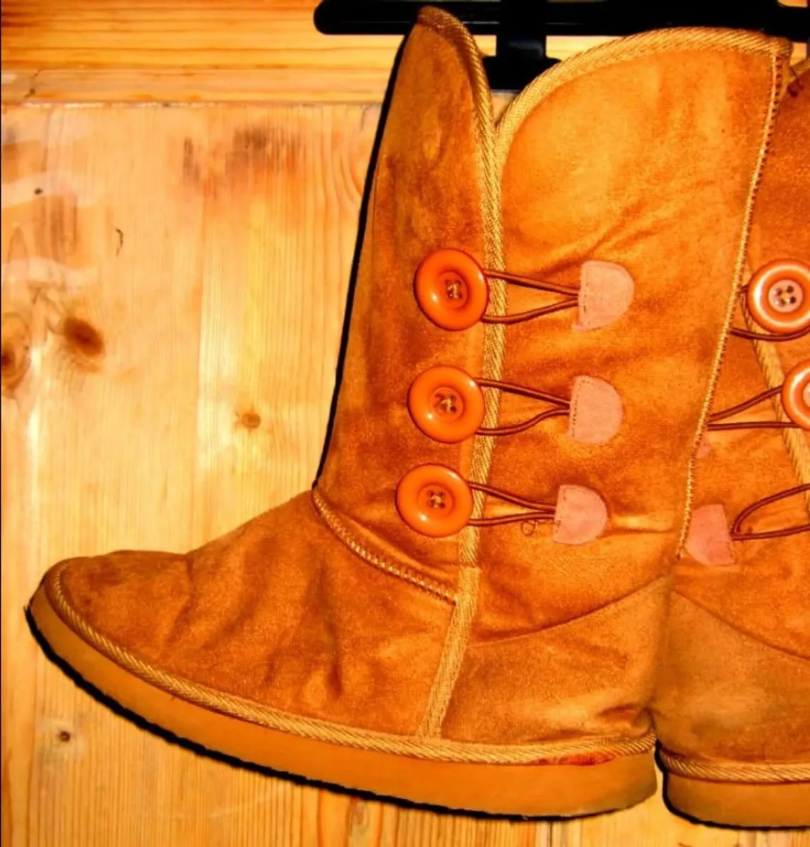 New Sheepskin Button Boots - Size 6.5 BNWT - Image 2