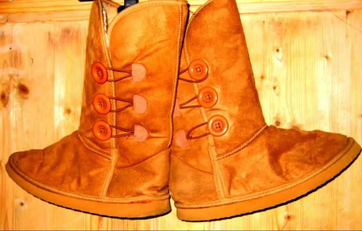 New Sheepskin Button Boots - Size 6.5 BNWT - Image 1