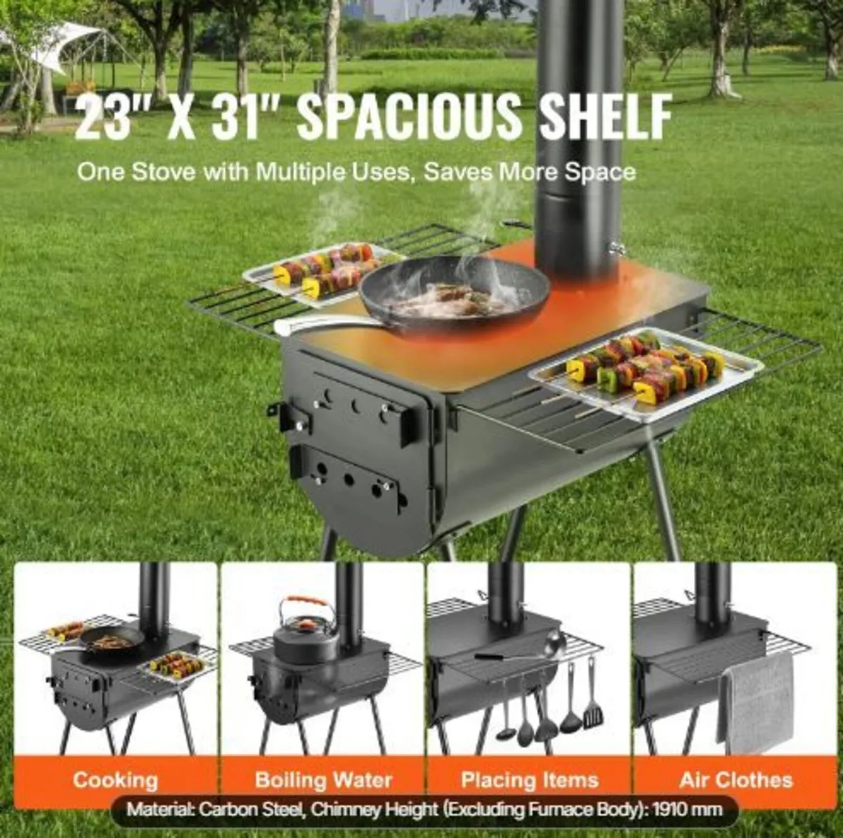 Wood Stove, 3 m, Alloy Steel Camping Tent - Image 1