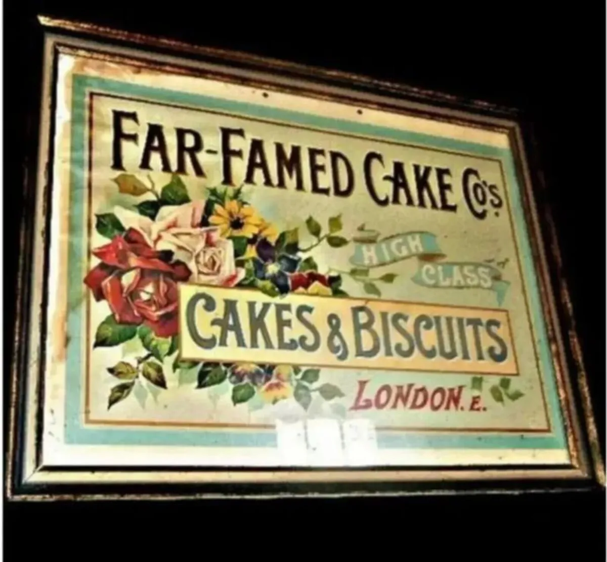 Vintage Framed 'Far Famed Cake Co' Ad - Image 3