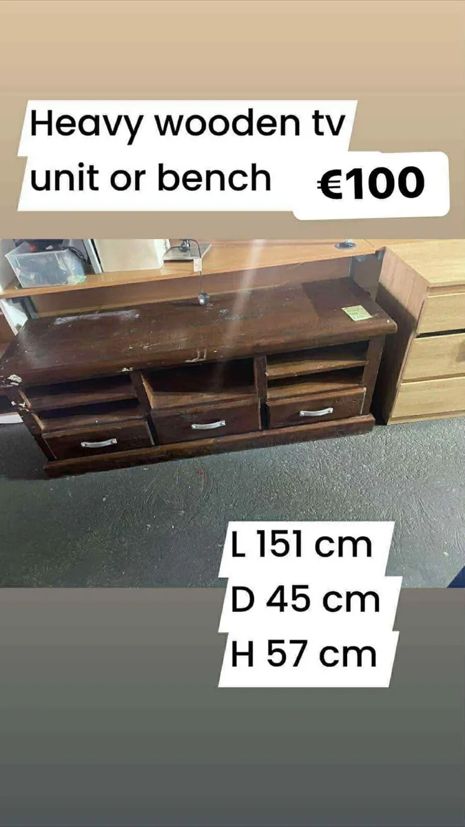 wooden unit side board - Image 2