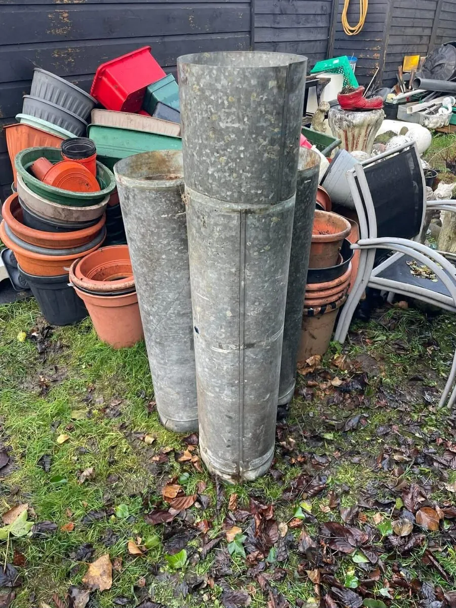 3 large metal pipes - Image 1