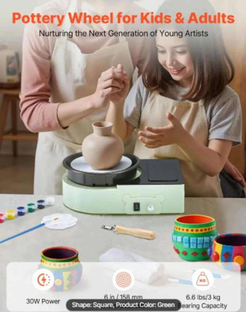 Mini Pottery Wheel, 158 mm Turntable, Forward - Image 3