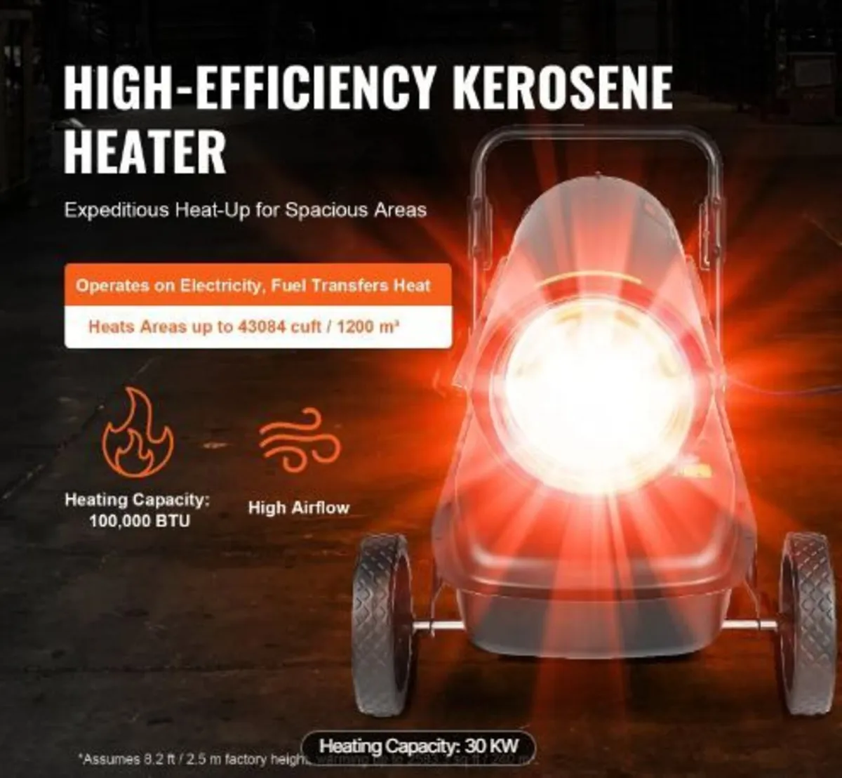 Kerosene/Diesel Forced Air Heater, 100000Btu - Image 1