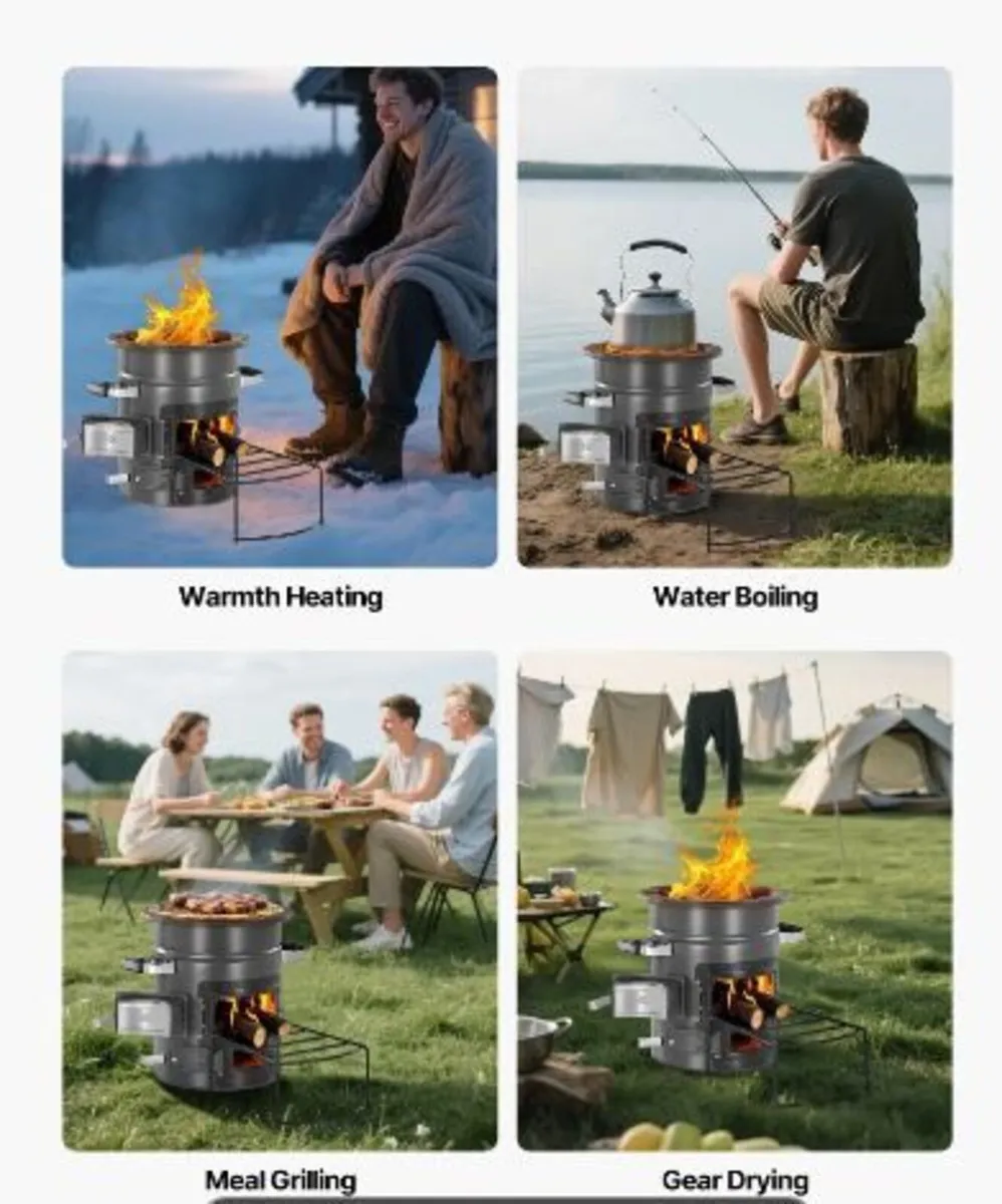 Camping Rocket Stove, Wood Burning Portable Rocket - Image 4