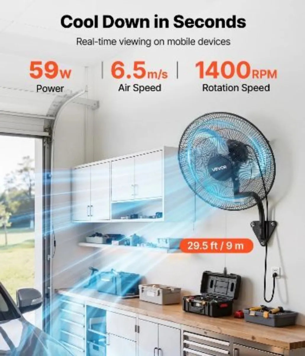 Wall Mount Fan, 457 mm Wall Mounted - Image 2