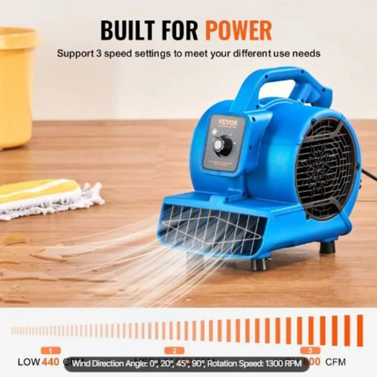 Floor Blower, 1360 RPM 600 CFM, Air Mover - Image 1