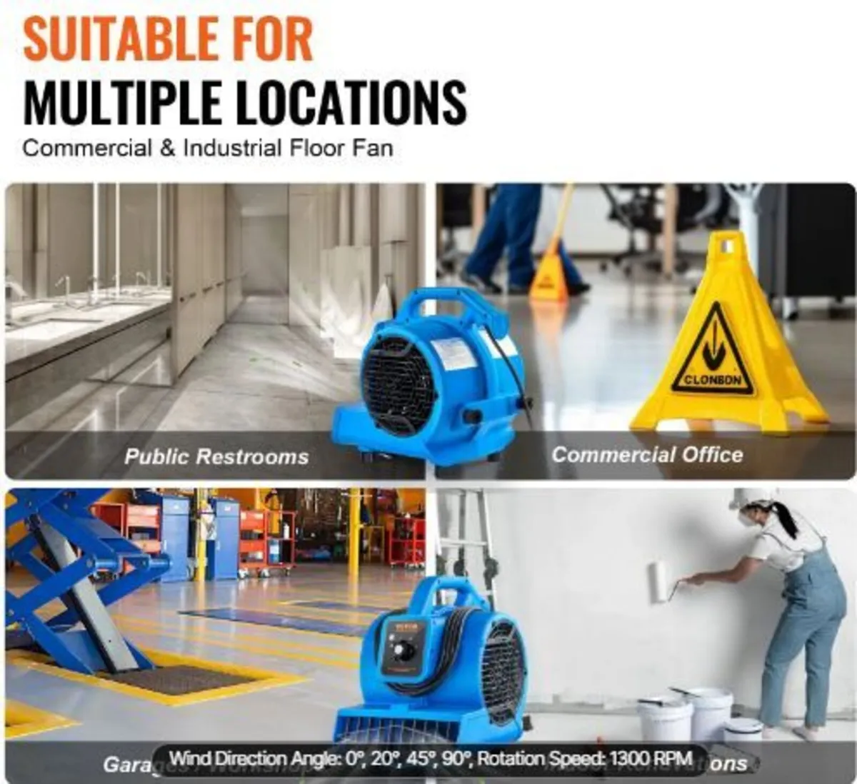Floor Blower, 1360 RPM 600 CFM, Air Mover - Image 4