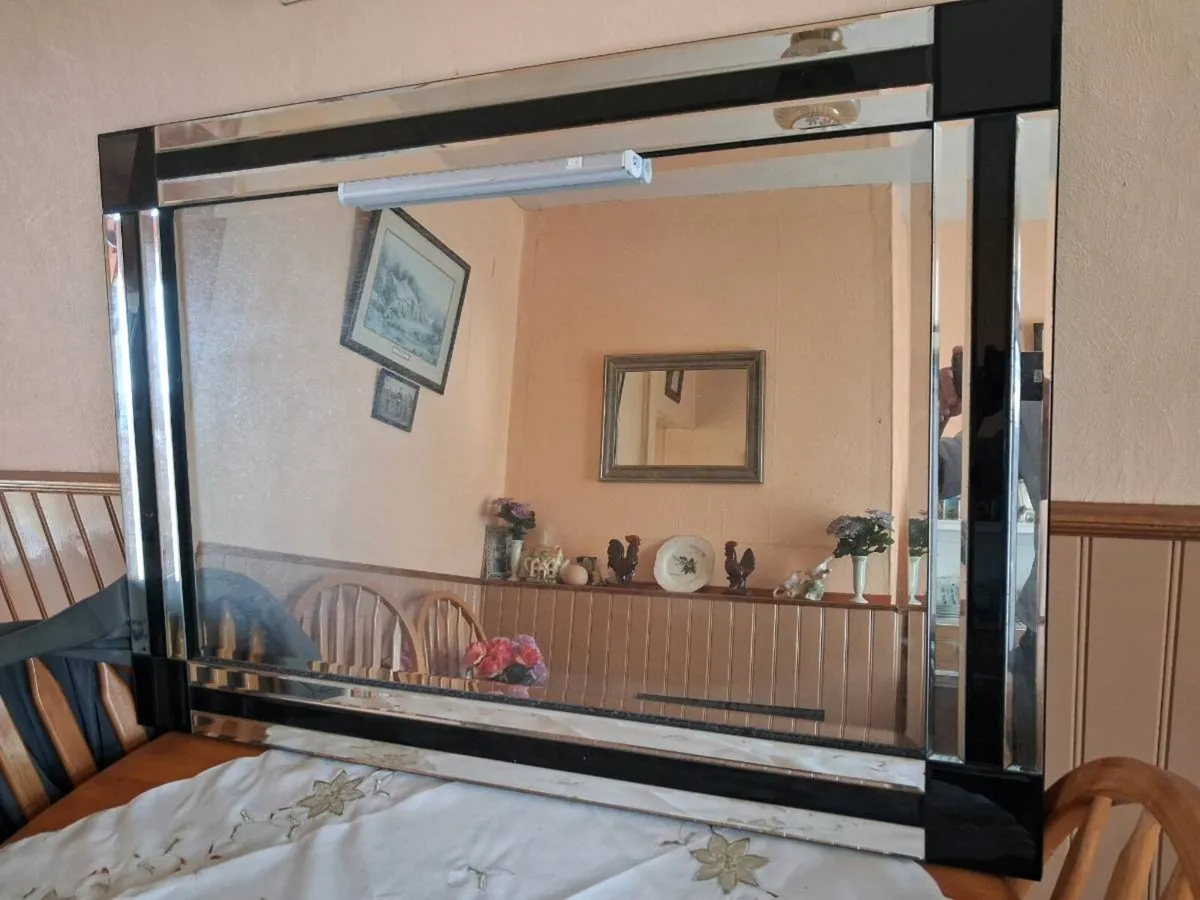 Heavy Art Deco bevelled mirror