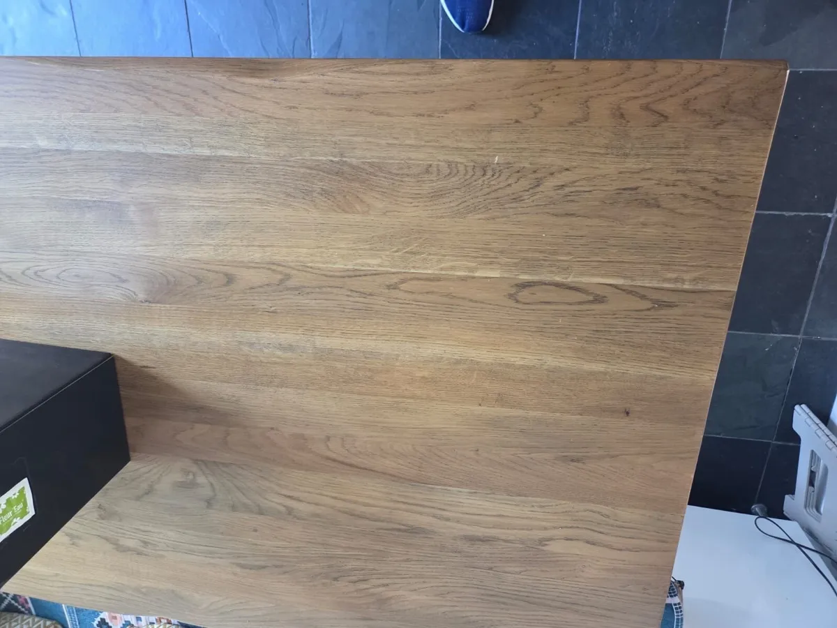 Oak Dining Table (metal base) - Image 2