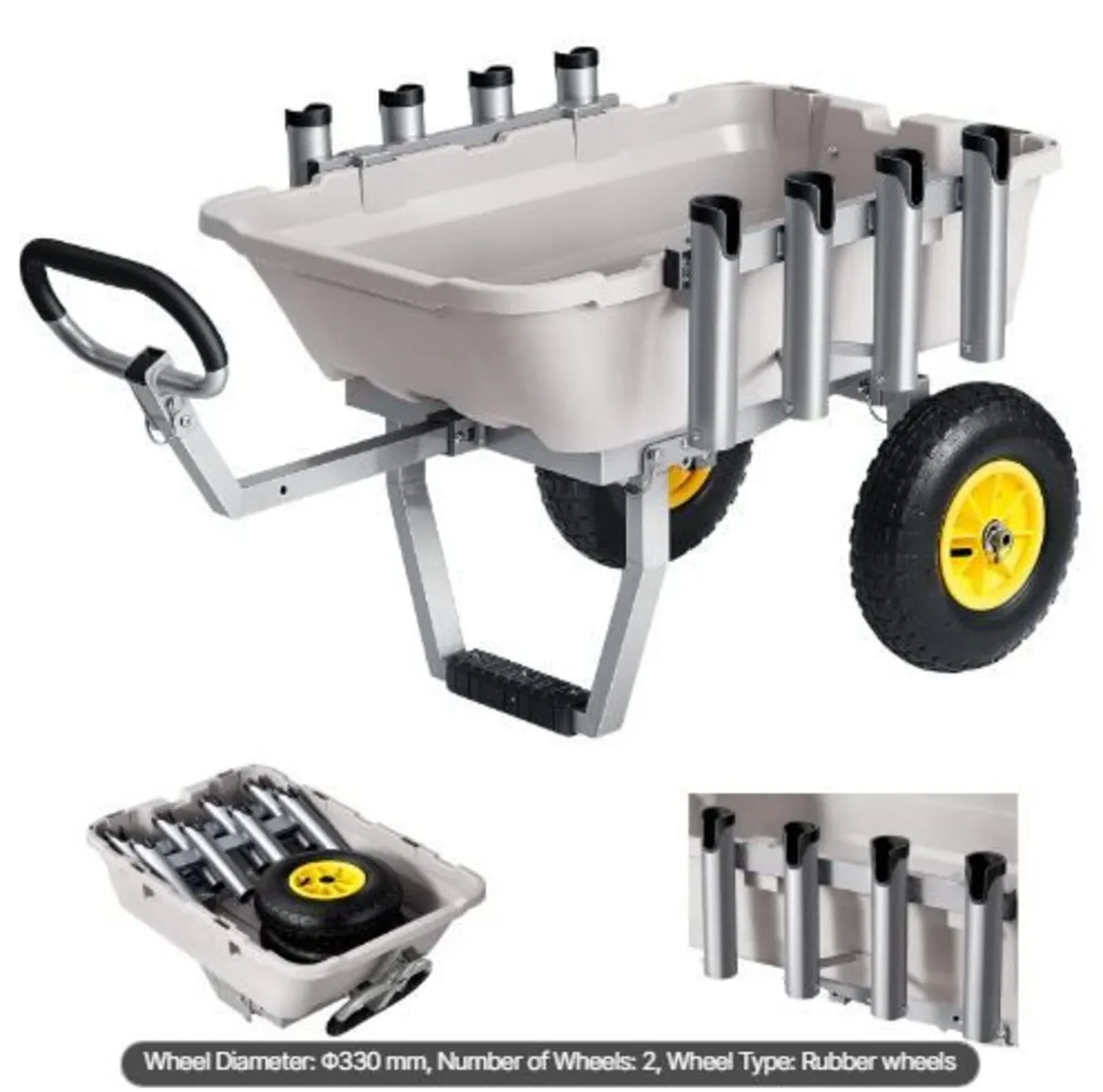 Beach Fishing Cart, 90.7 kg Load Capacity - Image 4