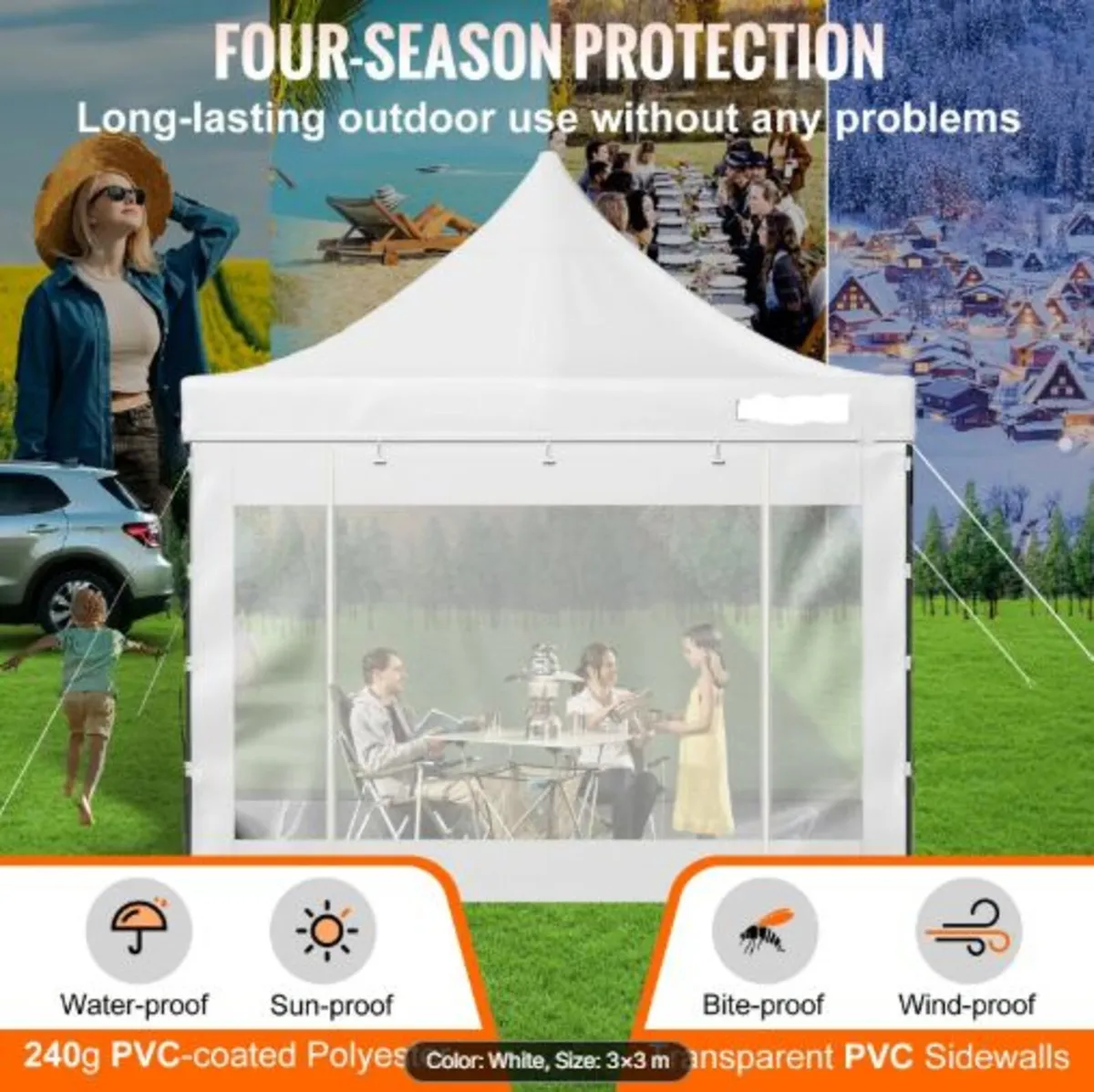 304.8 x 304.8 cm Pop Up Canopy Tent, Outdoor Patio - Image 2
