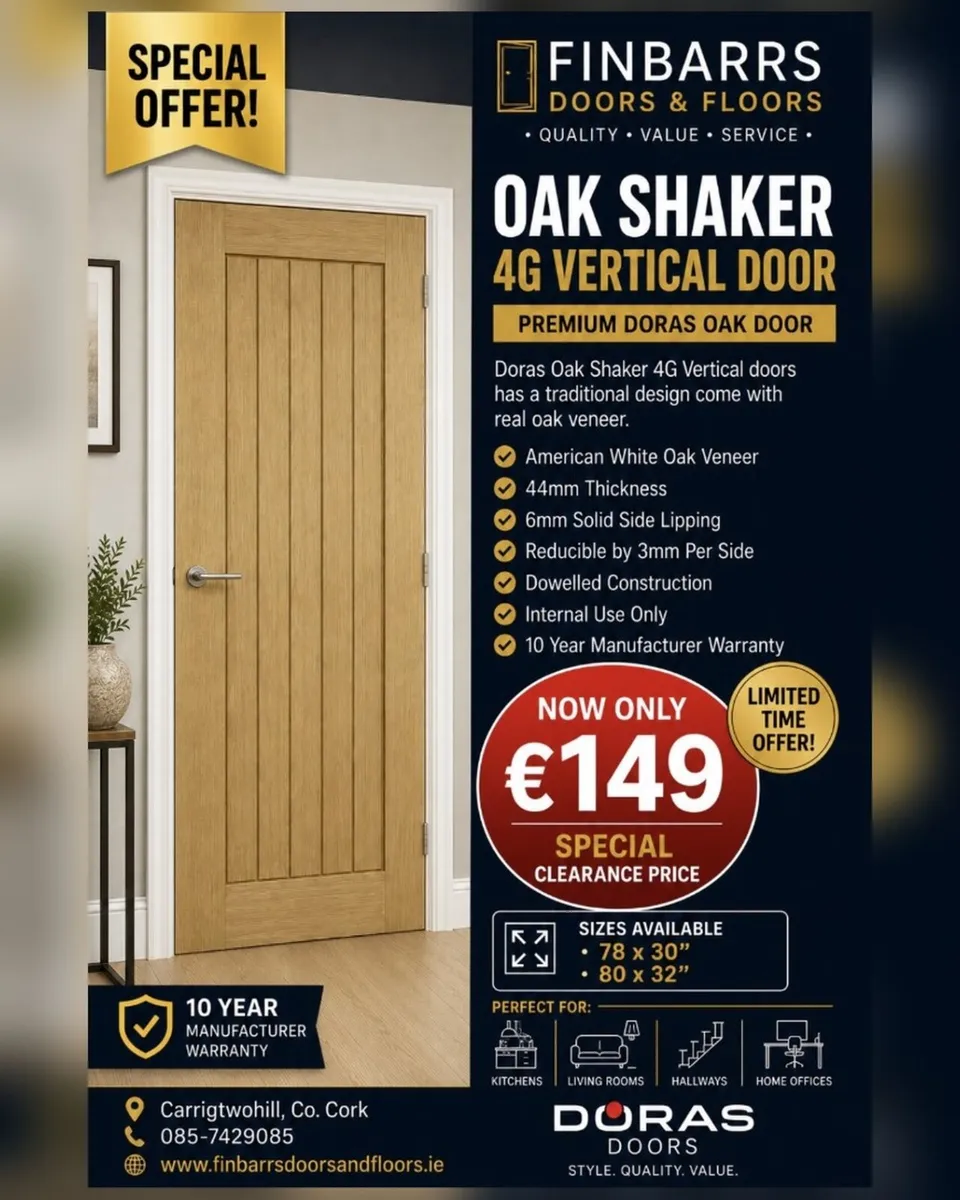 Doras Prefinished vertical groove Shaker Doors