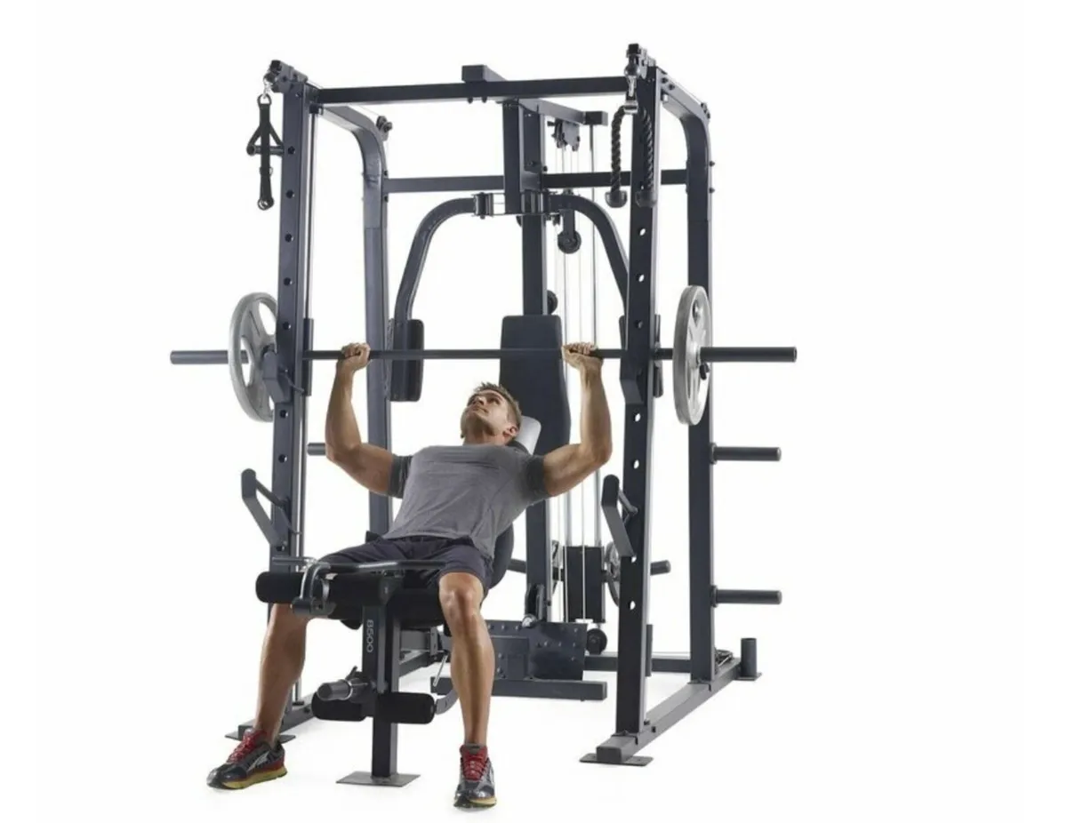 Smith machine rack with plate loaded cables - Image 4