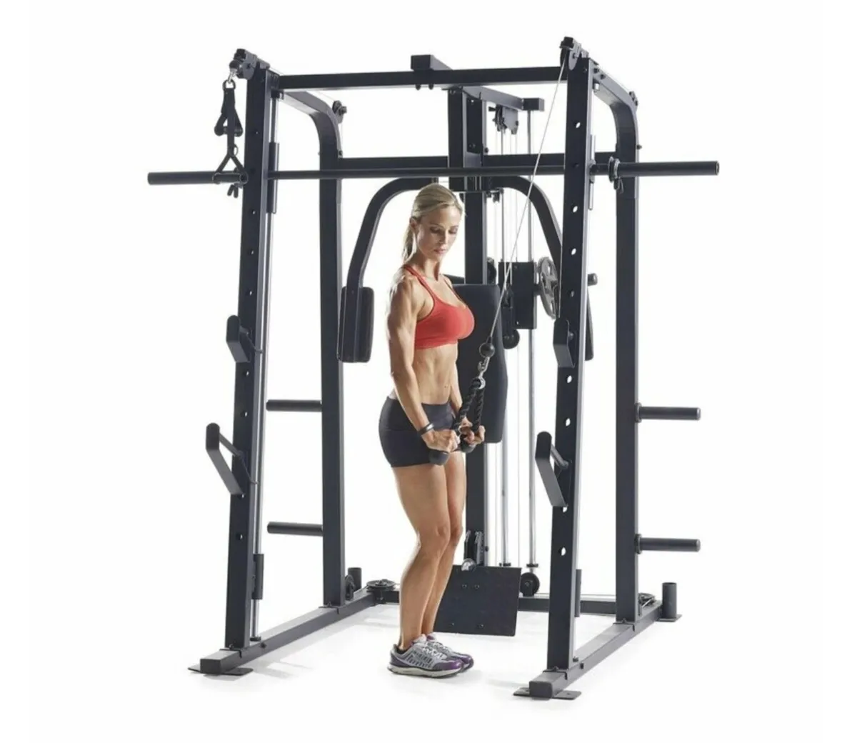 Smith machine rack with plate loaded cables - Image 2