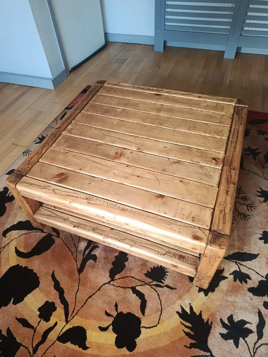 Handmade Solid Reclaimed Wood Coffee Table - Image 1