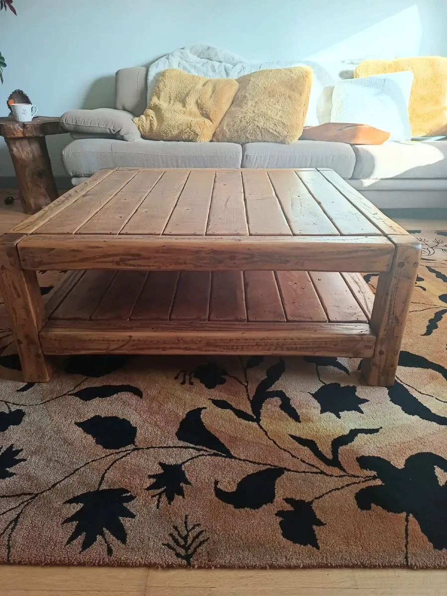 Handmade Solid Reclaimed Wood Coffee Table - Image 4