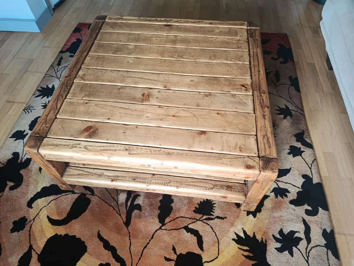 Handmade Solid Reclaimed Wood Coffee Table - Image 2