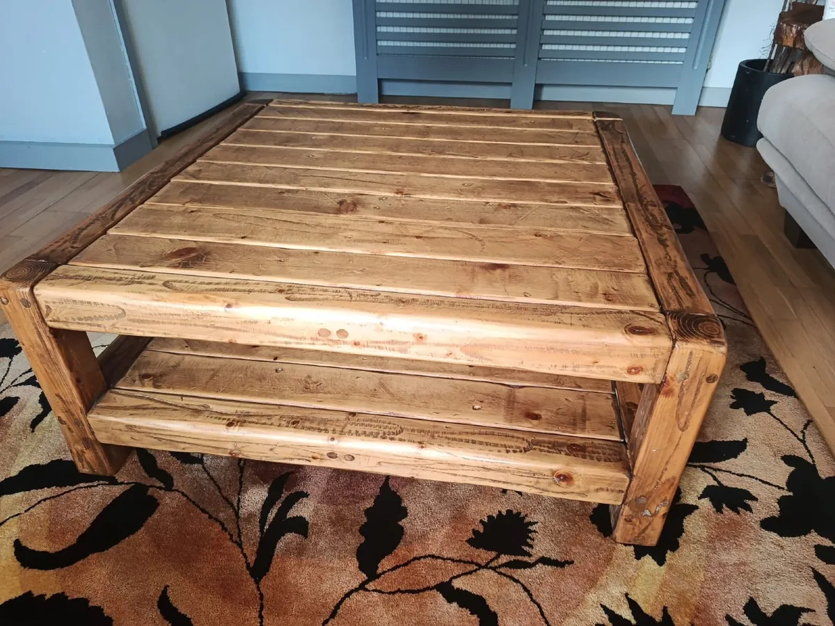 Handmade Solid Reclaimed Wood Coffee Table - Image 3