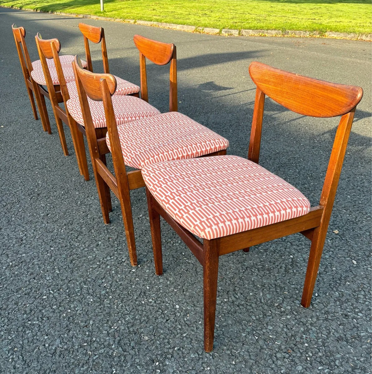 Retro vintage Danish dining chairs x6 1970s. - Image 1
