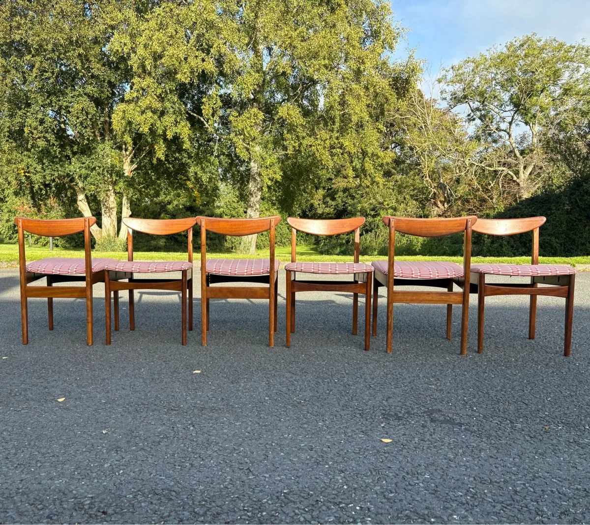 Retro vintage Danish dining chairs x6 1970s. - Image 2