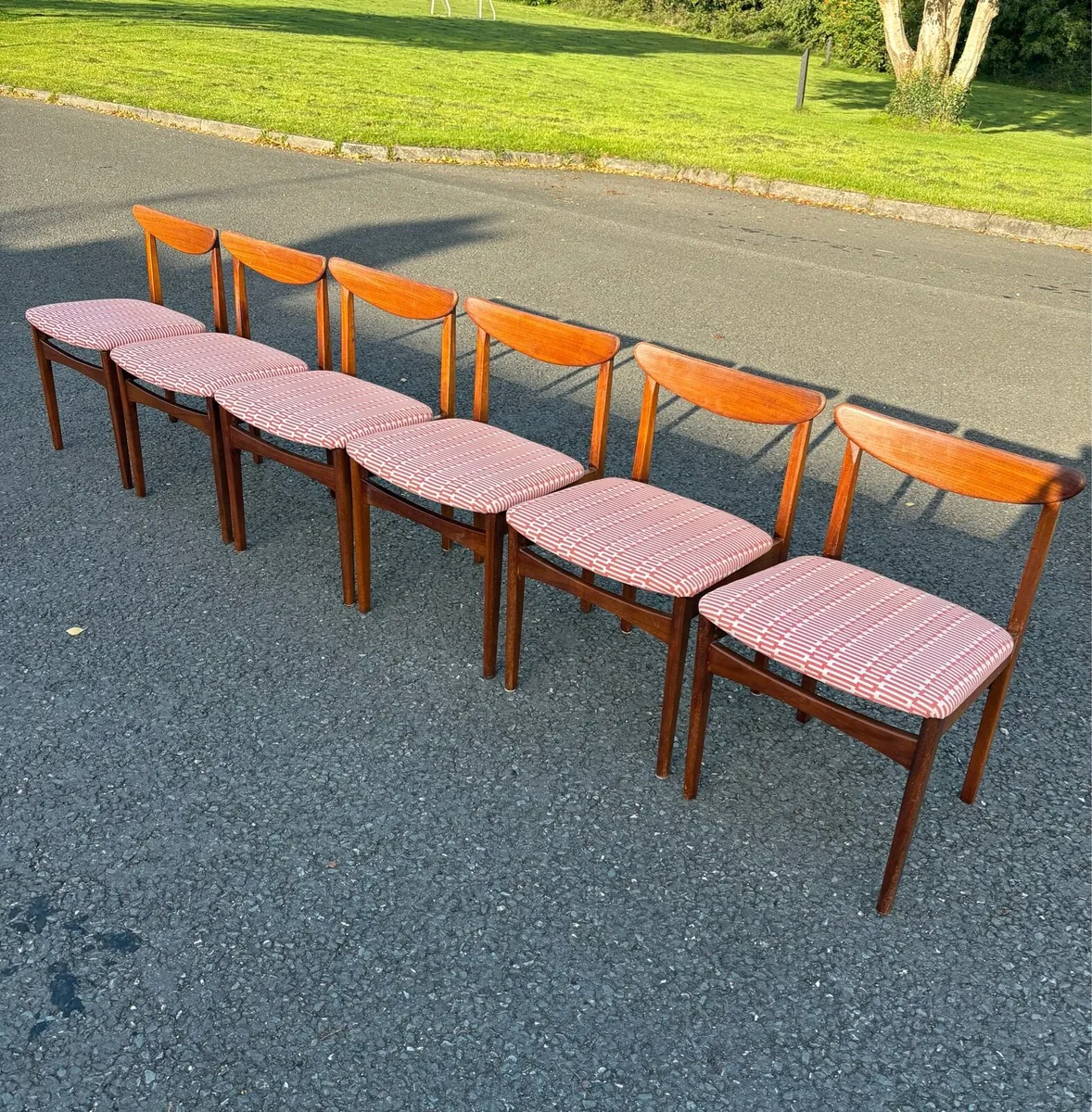 Retro vintage Danish dining chairs x6 1970s. - Image 4