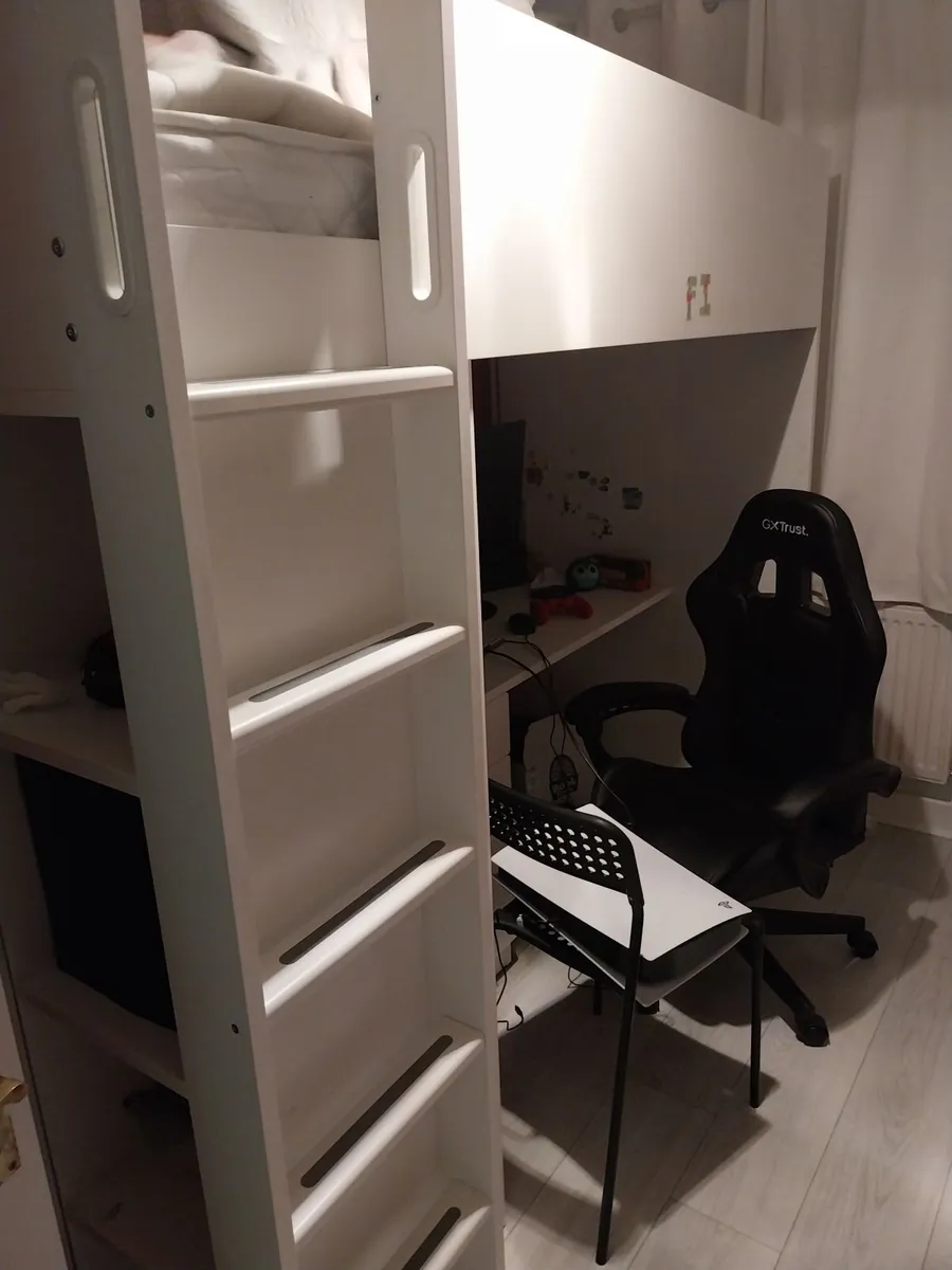 High sleeper bed with desk underneath Ikea