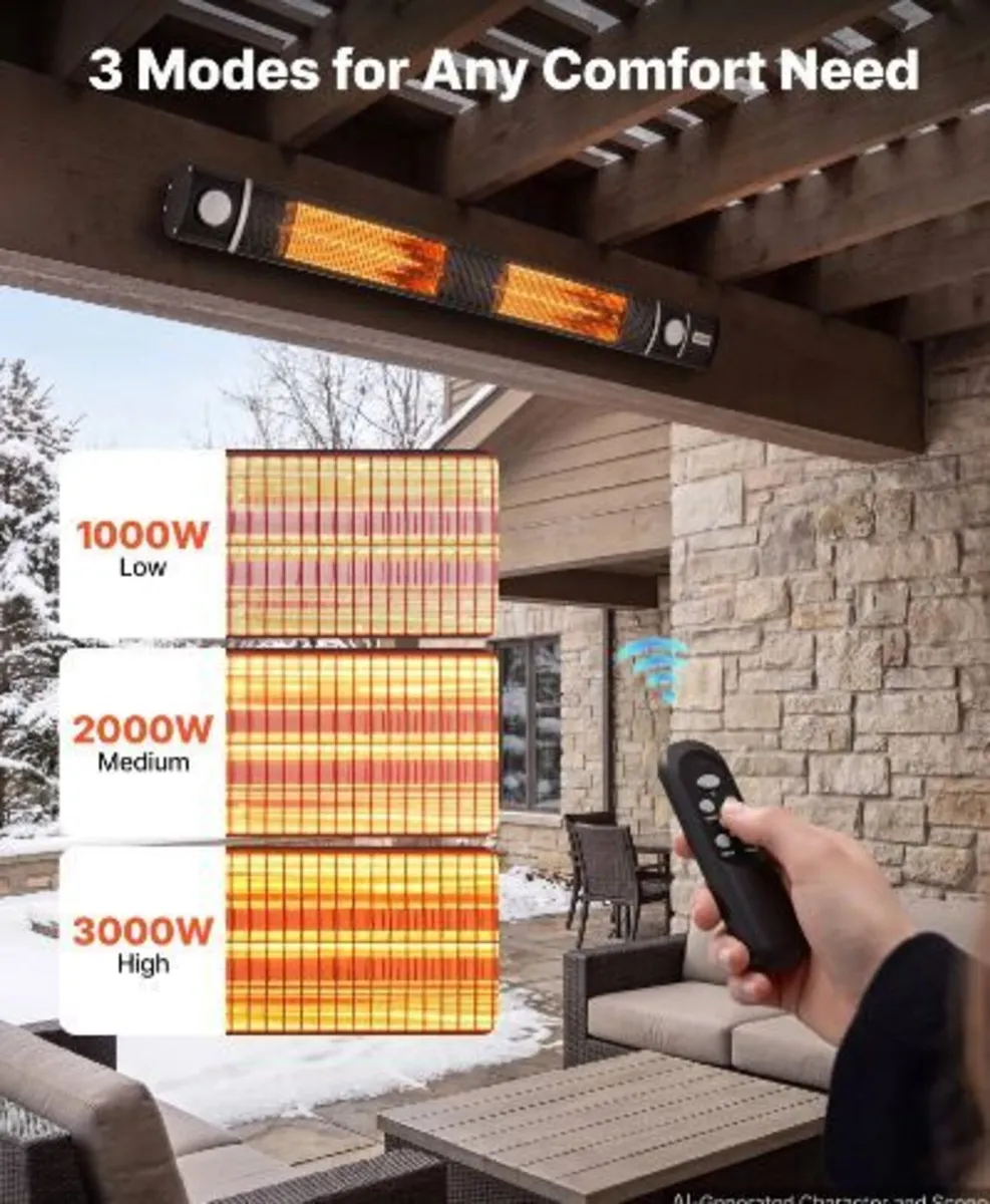 Infrared Heater 3000W Electric Space - Image 2