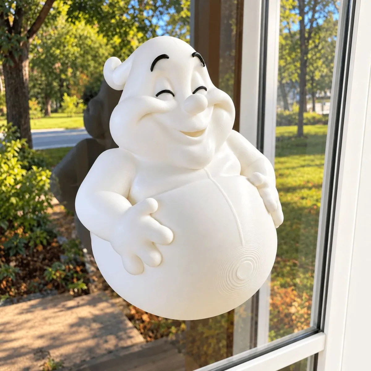 Jolly Ghost Through the Window - 3D - Halloween - Image 1