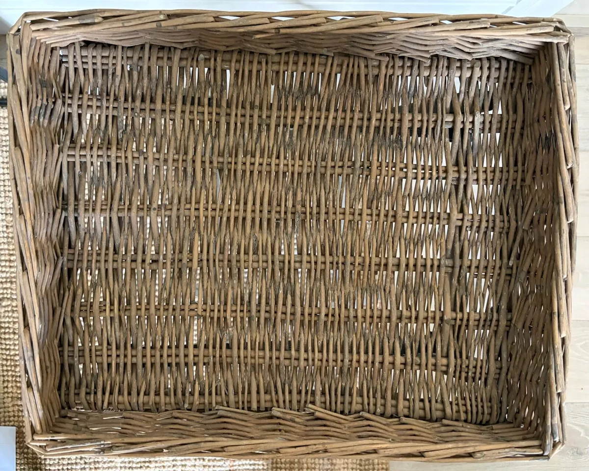 Wicker Basket Butler Tray Table with Folding x-fra - Image 3
