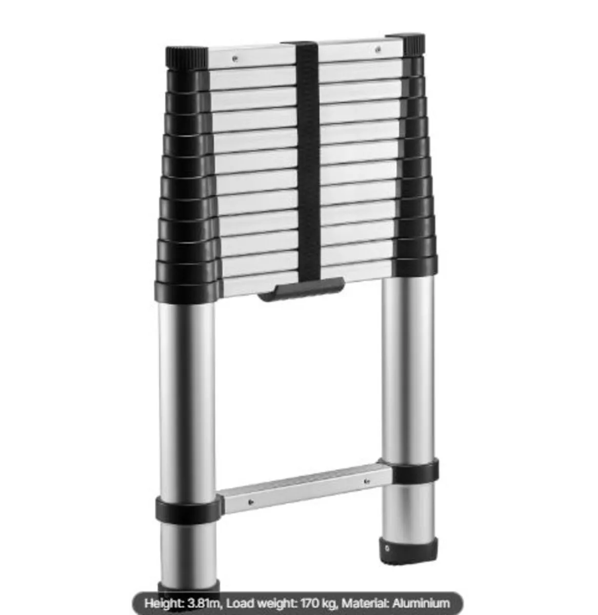 3.8m Telescoping Ladder, Aluminum Lightweight Mult - Image 4