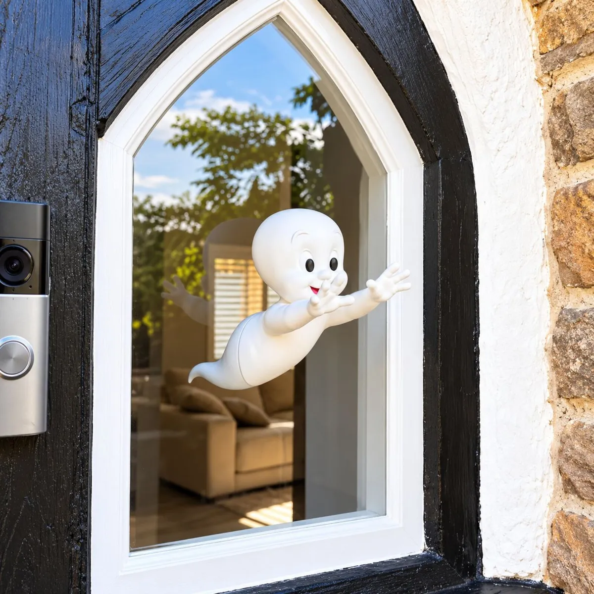 Ghost Family Through the Window - 3D - Halloween - Image 2