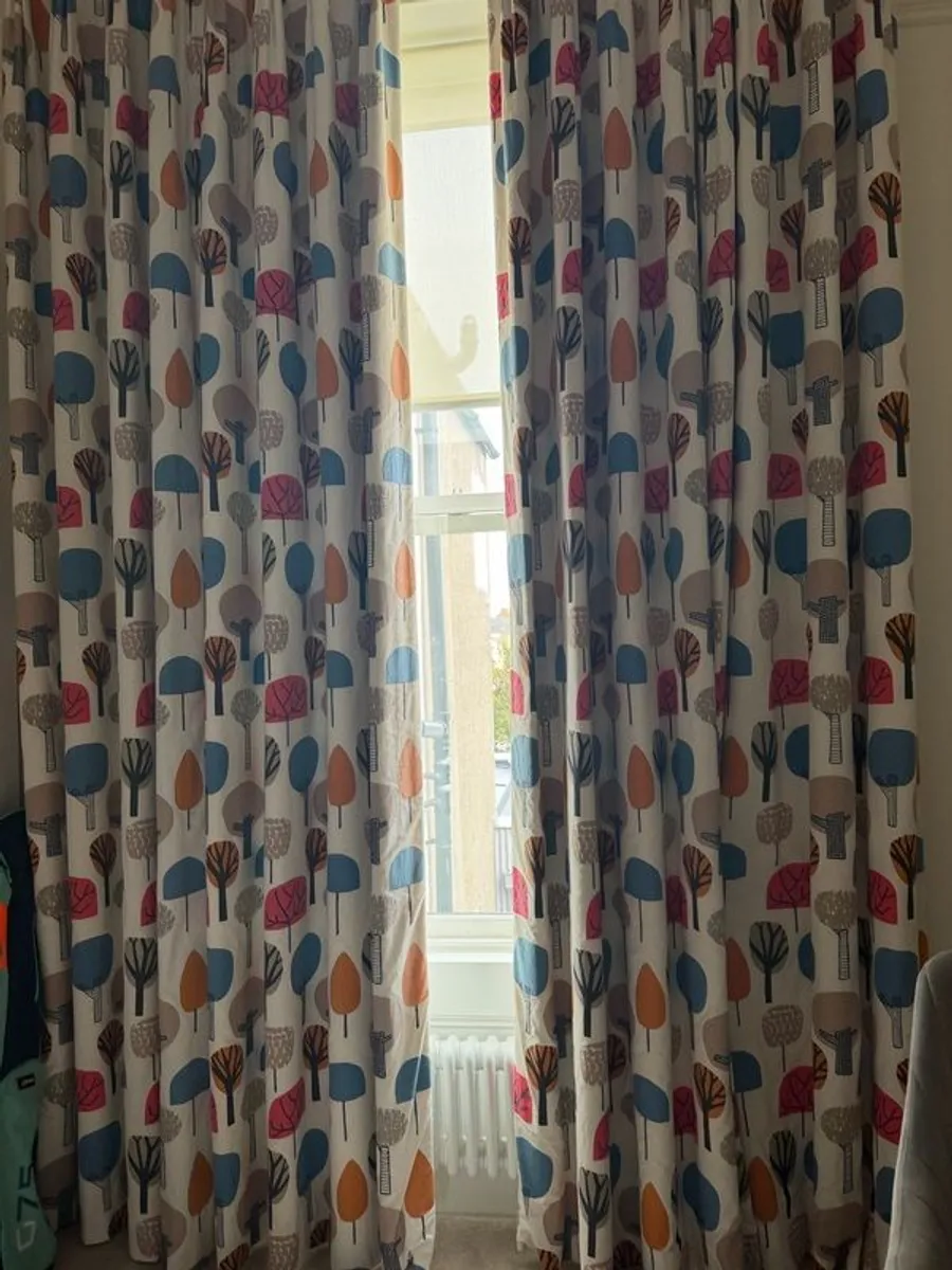 Fully lined beautiful curtains 'Trees' some with embroidery on them textured - Image 2