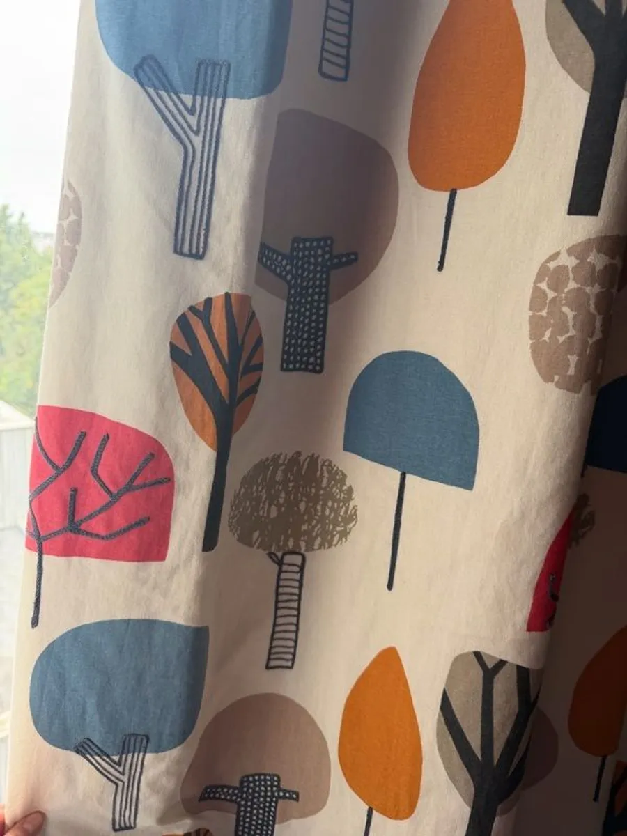 Fully lined beautiful curtains 'Trees' some with embroidery on them textured - Image 4