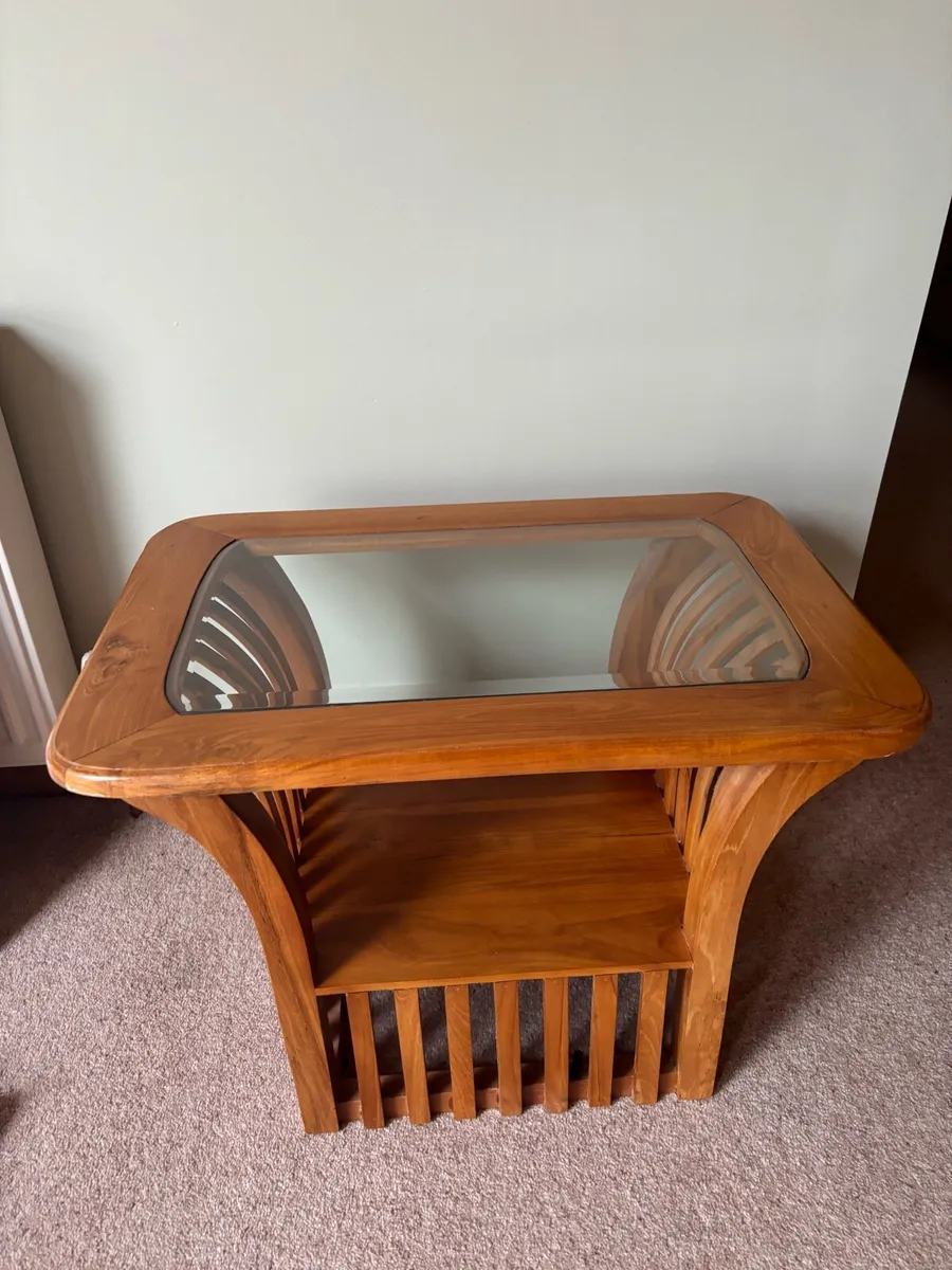 Small glass side table