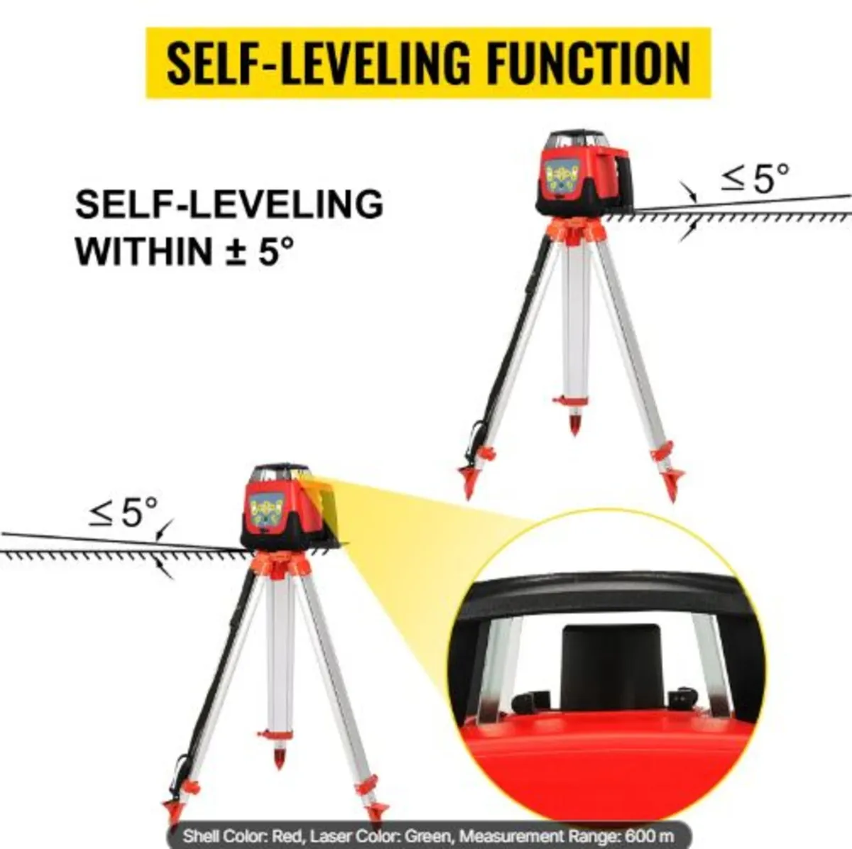 Green Rotary Laser Level Kit with Adjustable Trip - Image 3