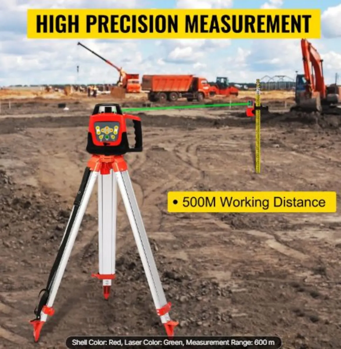 Green Rotary Laser Level Kit with Adjustable Trip - Image 2